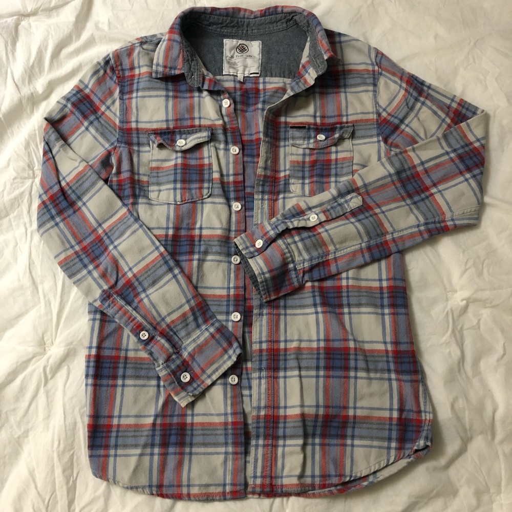 Blue and red flannel